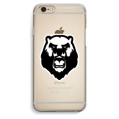 Angry Bear (white): iPhone 6 / 6S Transparant Hoesje