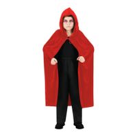 Halloween Dracula cape - voor kinderen - fluweel - rood - L120 cm - thumbnail
