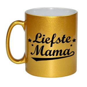 Liefste mama gouden mok / beker voor Moederdag 330 ml