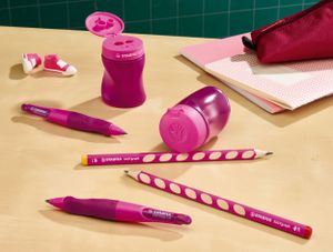 STABILO EASYsharpener, ergonomische 3 in 1 puntenslijper, rechtshandig, roze, per stuk