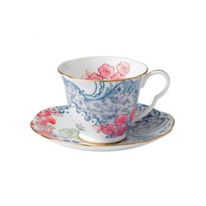 WEDGWOOD - Butterfly Bloom - Kop en schotel Blauw&Pink