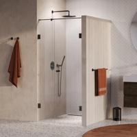 BRAUER Void Carving Nisdeur - 2-delig - 90x200cm - 60cm draaideur aan muur - glascoating - omkeerbaar - helder glas - geborsteld gunmetal PVD GS-VOCN2H6030200GM BRAUER Void Carving Nisdeur - 2-delig - 90x200cm - 60cm draaideur aan muur - glascoating - omkeerbaar - helder glas - geborsteld gunmetal PVD GS-VOCN2H6030200GM