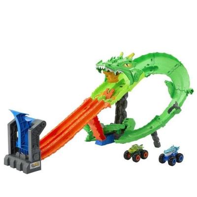 Hot Wheels - Monstertrucks - Dragon Sharks vs. Dragons Track Set Dinos - Hot Wheels - JFR06