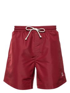 Brunello Cucinelli short de bain à logo brodé - Rouge