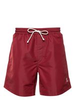 Brunello Cucinelli short de bain à logo brodé - Rouge