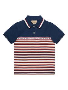 Gucci Kids polo en coton à logo imprimé - Rouge