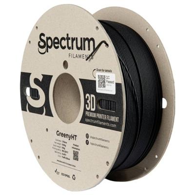 Spectrum Filaments 80699 GreenyHT Filament PLA kunststof Hittebestendig, Hoge stijfheid, Mat 1.75 mm 1000 g Traffic Black, Zwart 1 stuk(s)
