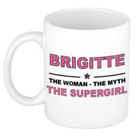 Naam cadeau mok/ beker Brigitte The woman, The myth the supergirl 300 ml   -