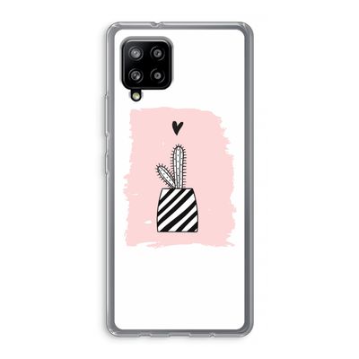 Zwart-wit cactus: Samsung Galaxy A42 5G Transparant Hoesje