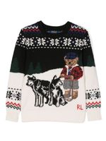 Ralph Lauren Kids pull en maille intarsia à logo Polo Bear - Blanc - thumbnail