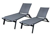 Qopps Nanna ligbed, per 2 stuks, mat royal Grey textileen 34 cm hoog