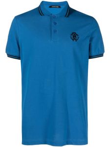 Roberto Cavalli polo à logo brodé - Bleu