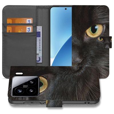 Xiaomi 15 | Telefoonhoesje | Met pasjeshouder | Zwarte Kat