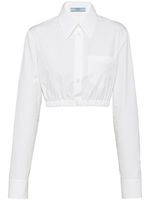 Prada chemise brodée en popeline - Blanc