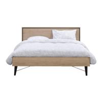 Leen Bakker - Bed Kansas - Eikenkleur - 160x200 Cm - Spaanplaat - Bruin