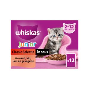 Whiskas Junior Natvoer - Classic Selectie in Saus - 12 x 85 gram