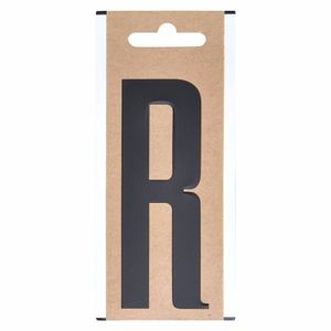 Letter sticker R zwart 10 cm