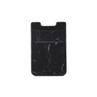 Marmeren patroon weg stretch telefoon terug plastic kaarthouder Sticky telefoon clip (zwart)