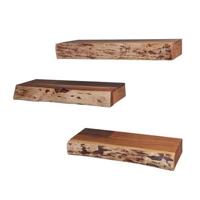 Giga Meubel - Wandschap Set van 3 Acaciahout - Incl. Lades