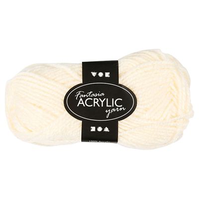 Creativ Company Acrylgaren, off-white, 50gr, 80m
