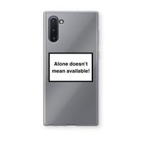 Alone: Samsung Galaxy Note 10 Transparant Hoesje
