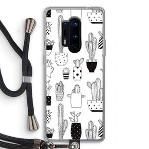 Cactusmotief: OnePlus 8 Pro Transparant Hoesje met koord