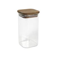 Pot glas acacia deksel 6,2x6,2x11cm