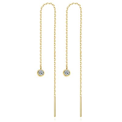 Goudkleurige Dames Ketting Oorbellen met Zirkonia