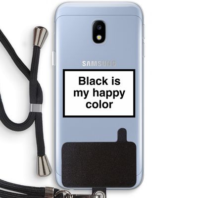 Black is my happy color: Samsung Galaxy J3 (2017) Transparant Hoesje met koord