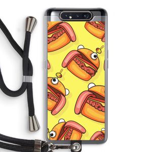 Hamburger: Samsung Galaxy A80 Transparant Hoesje met koord