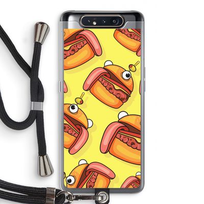 Hamburger: Samsung Galaxy A80 Transparant Hoesje met koord