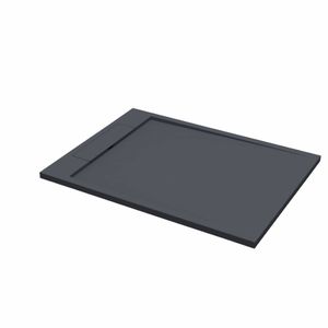 Best Design Douchebak Decent 120x90x3.5 cm Solid Surface Mat Zwart