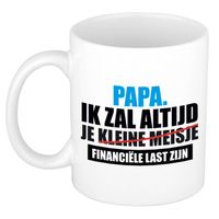 Papa financiele last mok / beker wit 300 ml - Cadeau mokken - Vaderdag - feest mokken - thumbnail