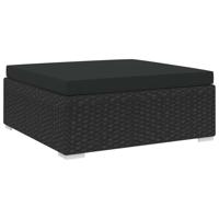Voetensteun 1 st met kussen poly rattan zwart - thumbnail