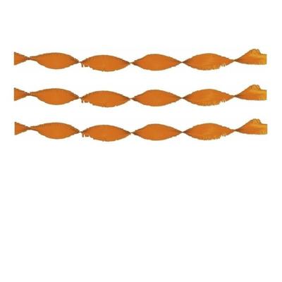Feest slingers - 1x - oranje - crepe papier - 24 meter - draaislinger decoratie - versiering
