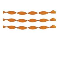 Feest slingers - 1x - oranje - crepe papier - 24 meter - draaislinger decoratie - versiering