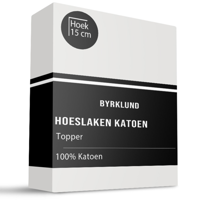 Topper Hoeslaken - Katoen - Wit - 140x200 cm - Wit - Byrklund - Dekbed-Discounter.nl