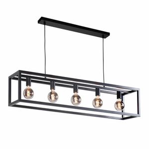 Highlight Hanglamp Fragola 5 lichts L 120 cm B 25 cm zwart