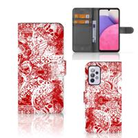 Telefoonhoesje met Naam Samsung Galaxy A33 5G Angel Skull Rood