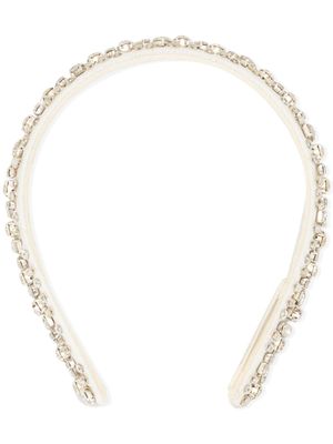 Jennifer Behr serre-tête à ornements en cristal - Blanc
