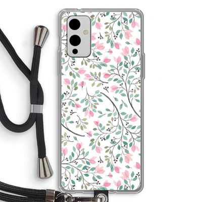 Sierlijke bloemen: OnePlus 9 Transparant Hoesje met koord