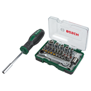 Bosch Accessoires De 27-delige schroefbitset met ratel en handschroevendraaier - 2607017331
