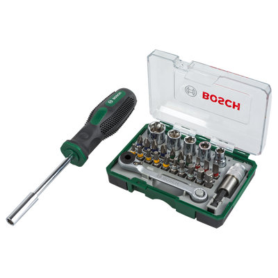 Bosch Accessoires De 27-delige schroefbitset met ratel en handschroevendraaier - 2607017331