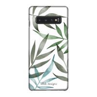 Tropical watercolor leaves: Samsung Galaxy S10 4G Volledig Geprint Hoesje