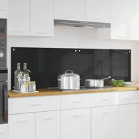 VidaXL Keuken achterwand 2 pcs zwart 90 x 50 cm gehard glas