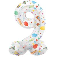 Folat folieballon staand 9 joyful party 41 cm | 20 stuks