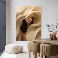 Urban Cotton Wandkleed 'Light Flow' 80 x 110cm in Frame - black
