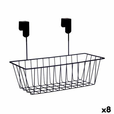 Mand voor keukenplank Zwart Ijzer 28 x 12 x 9 cm (8 Stuks)