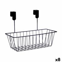 Mand voor keukenplank Zwart Ijzer 28 x 12 x 9 cm (8 Stuks)