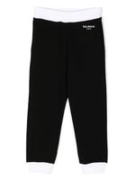 Balmain Kids pantalon de jogging en coton à logo imprimé - Noir